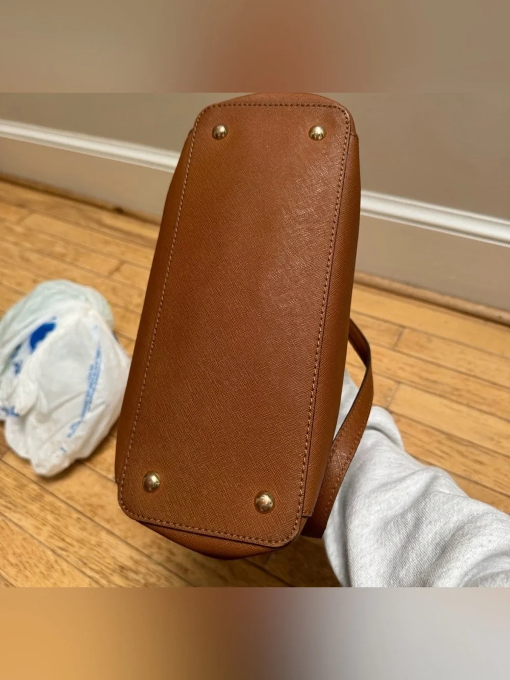 Michael Kors Jet Set Top Zip Tote in Brown Saffiano Leather