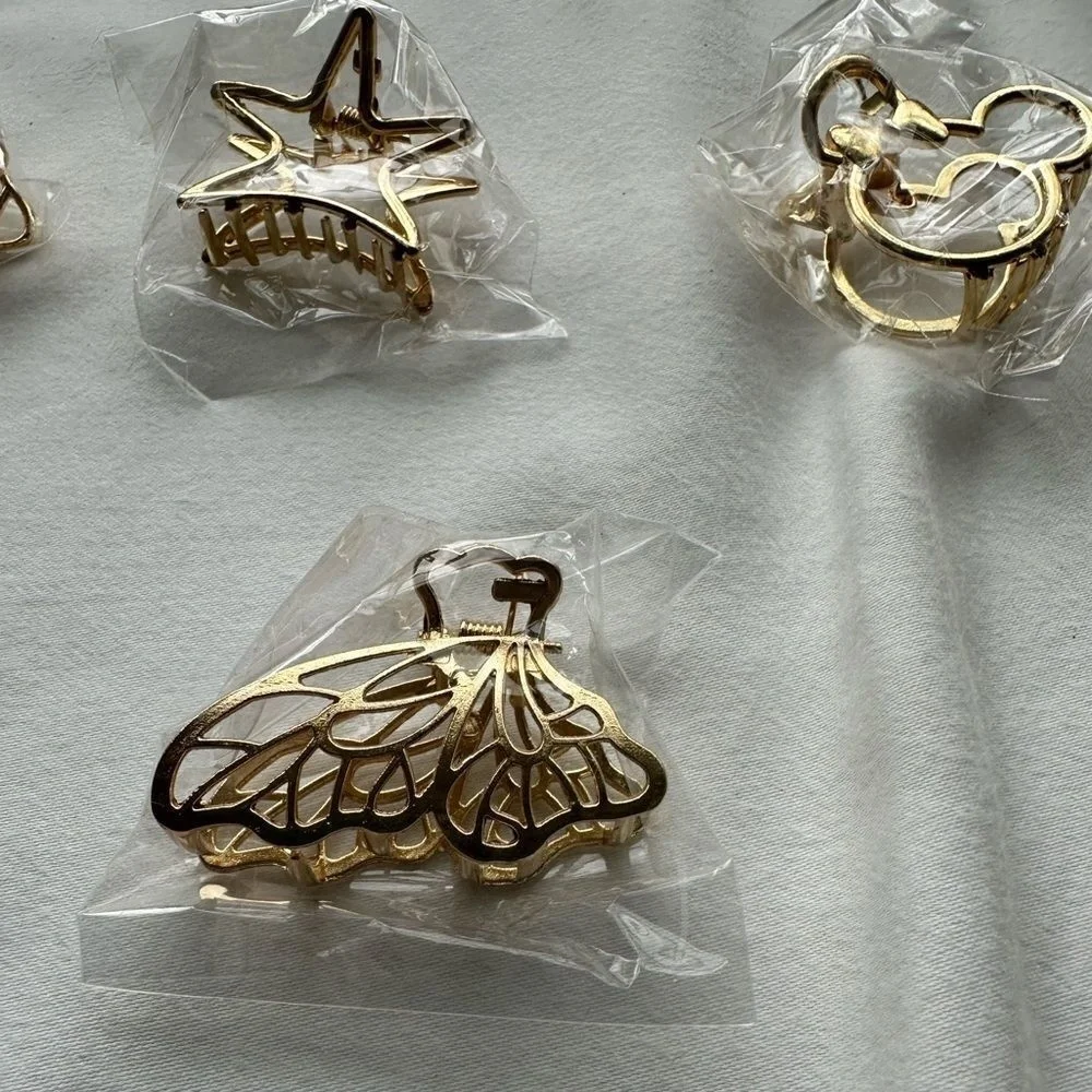 Gold Small‎ Fun Hairclips - 5 NWT