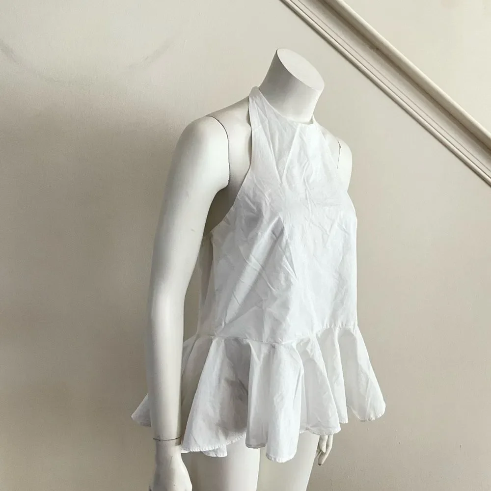 Free People Printemps Moment Peplum Top White S