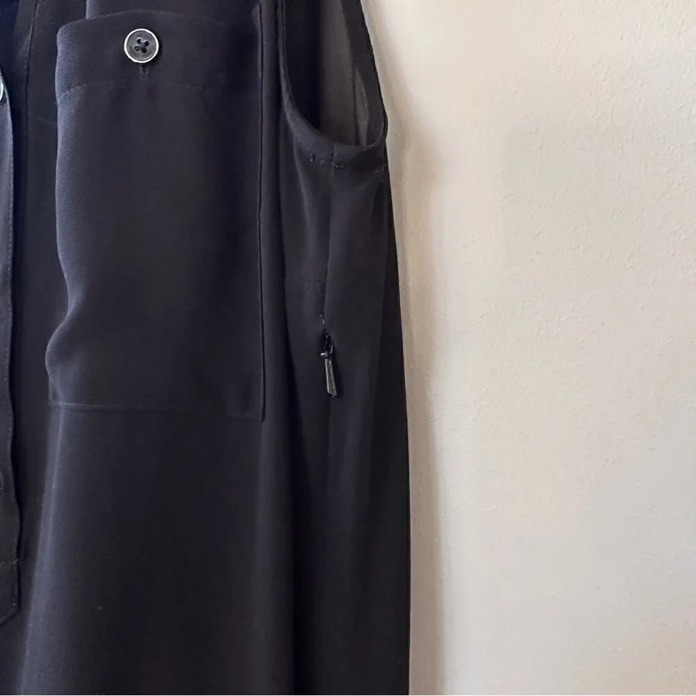 Michael Kors Black Sheer Hi-Lo PopOver Dress S‎