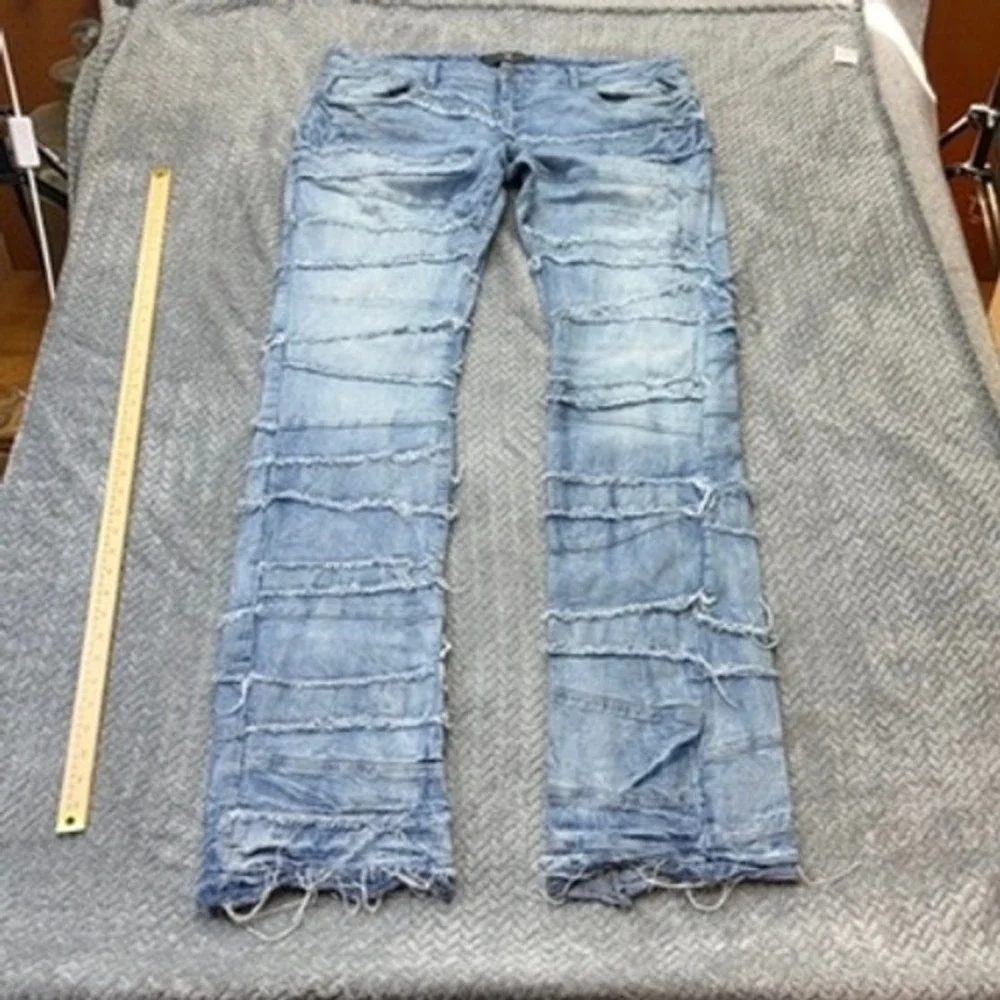 Jordan Craig Jeans Mens 42 Blue‎ Distressed Frayed Martin Stacked JTP1150