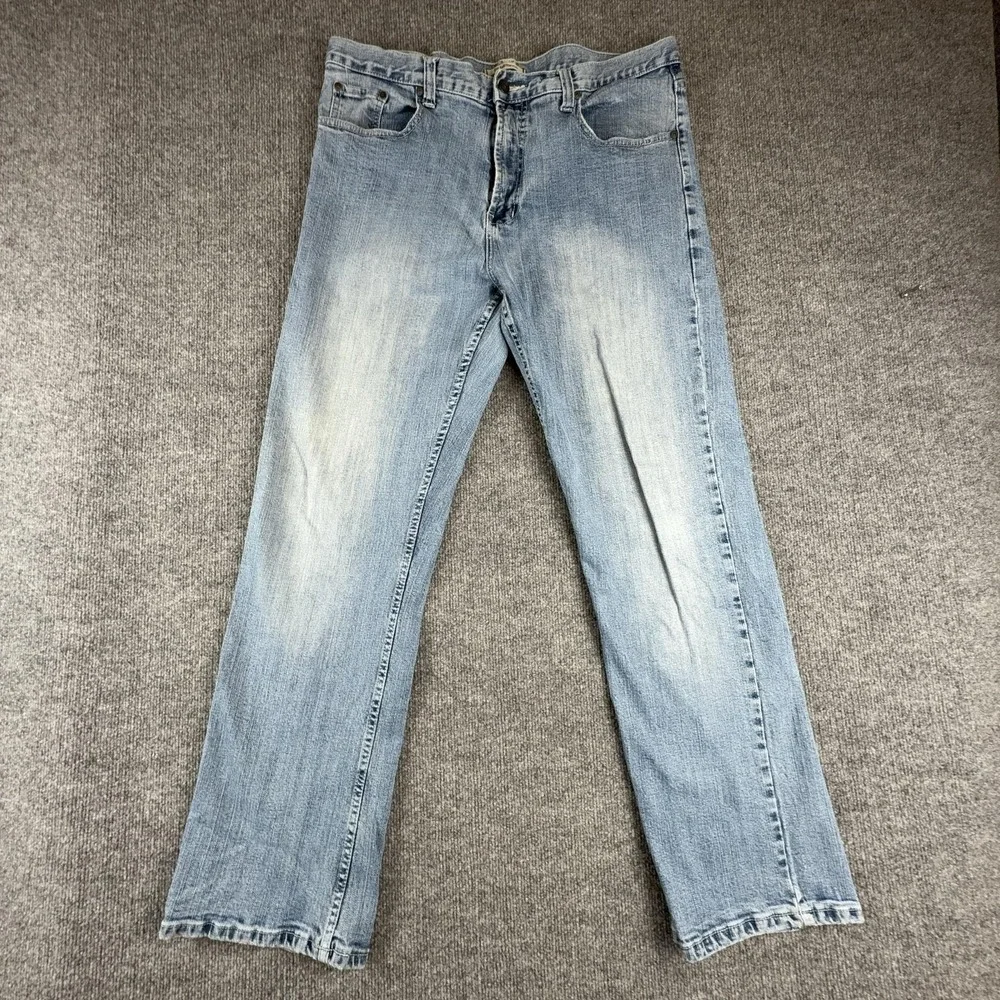 Flypaper Jeans Mens 36x32 Light Wash Blue Relaxed Fit Straight Leg Denim Pants