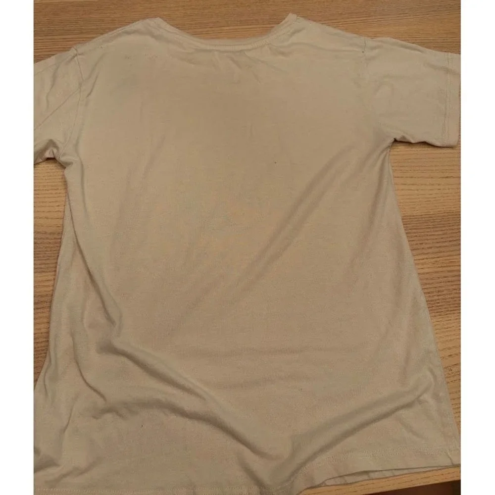 Wonder Nation Kids Tan Horse Graphic T-Shirt Short Sleeve Size L 10/12 V44