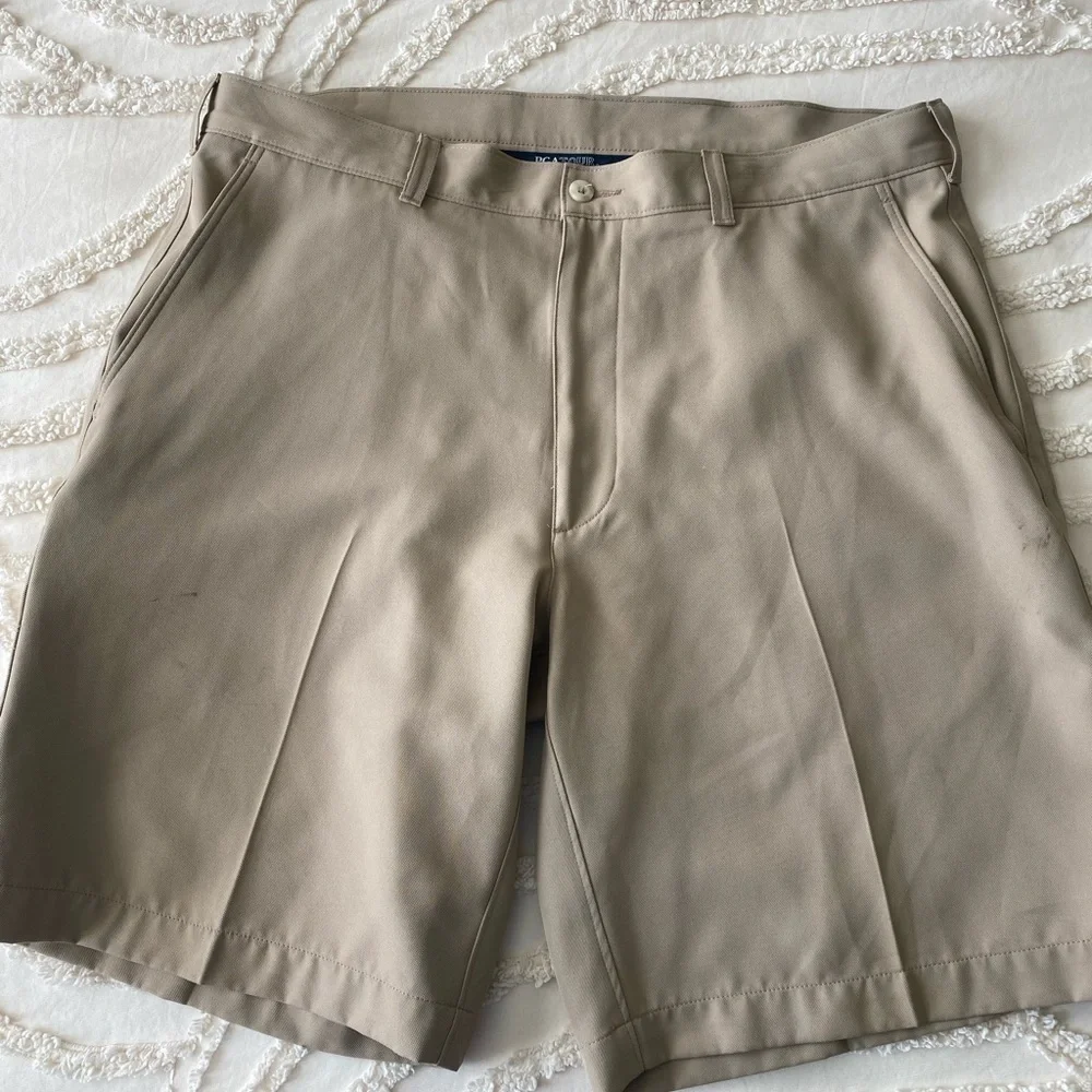 PGA Tour Men's Khaki Flat Front Shorts