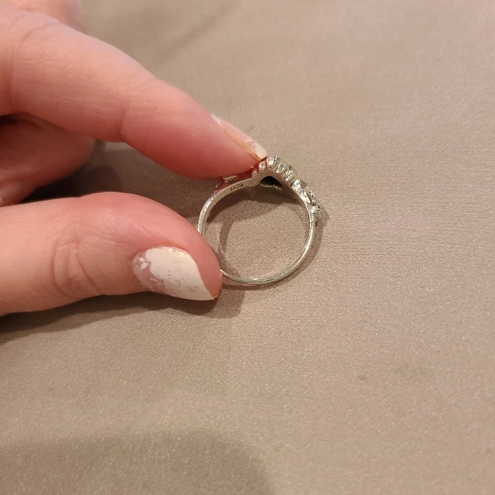 Sterling silver abalone shell heart ring