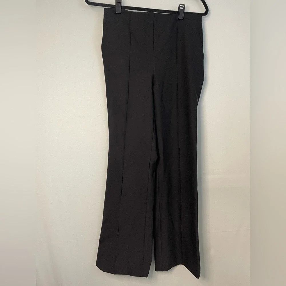 Rachel‎ Zoe Black Wide Leg Front Seam Trousers Womens Size 2 High Rise Pants