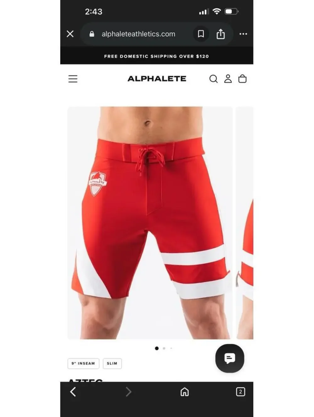 Alphalete Aztec Boardshorts Crimson Coin Slim Fit Sz 32 NWT Surf Swim