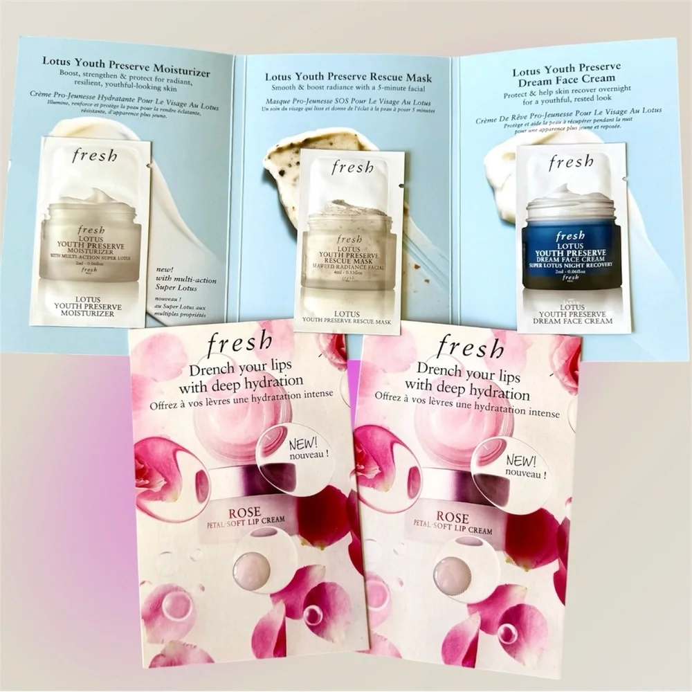 FRESH Lotus Youth Preserve Moisturizer, Rescue Mask, Dream Face Cream Night Rose