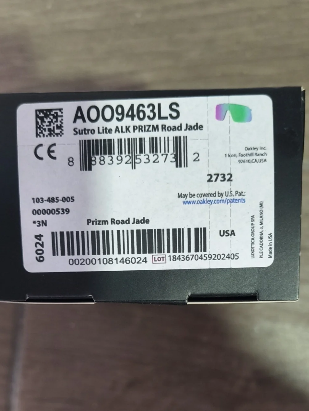 Label on product box