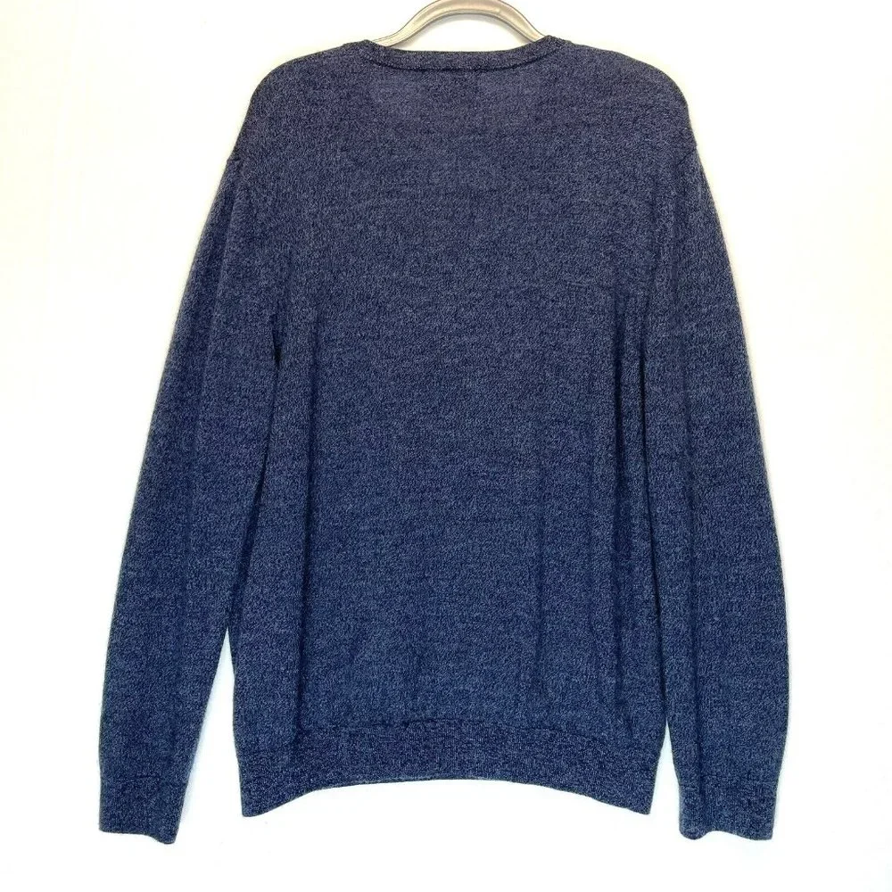 Banana Republic Mens Sweater Size XL V-Neck 100% Wool‎ Merino Blue