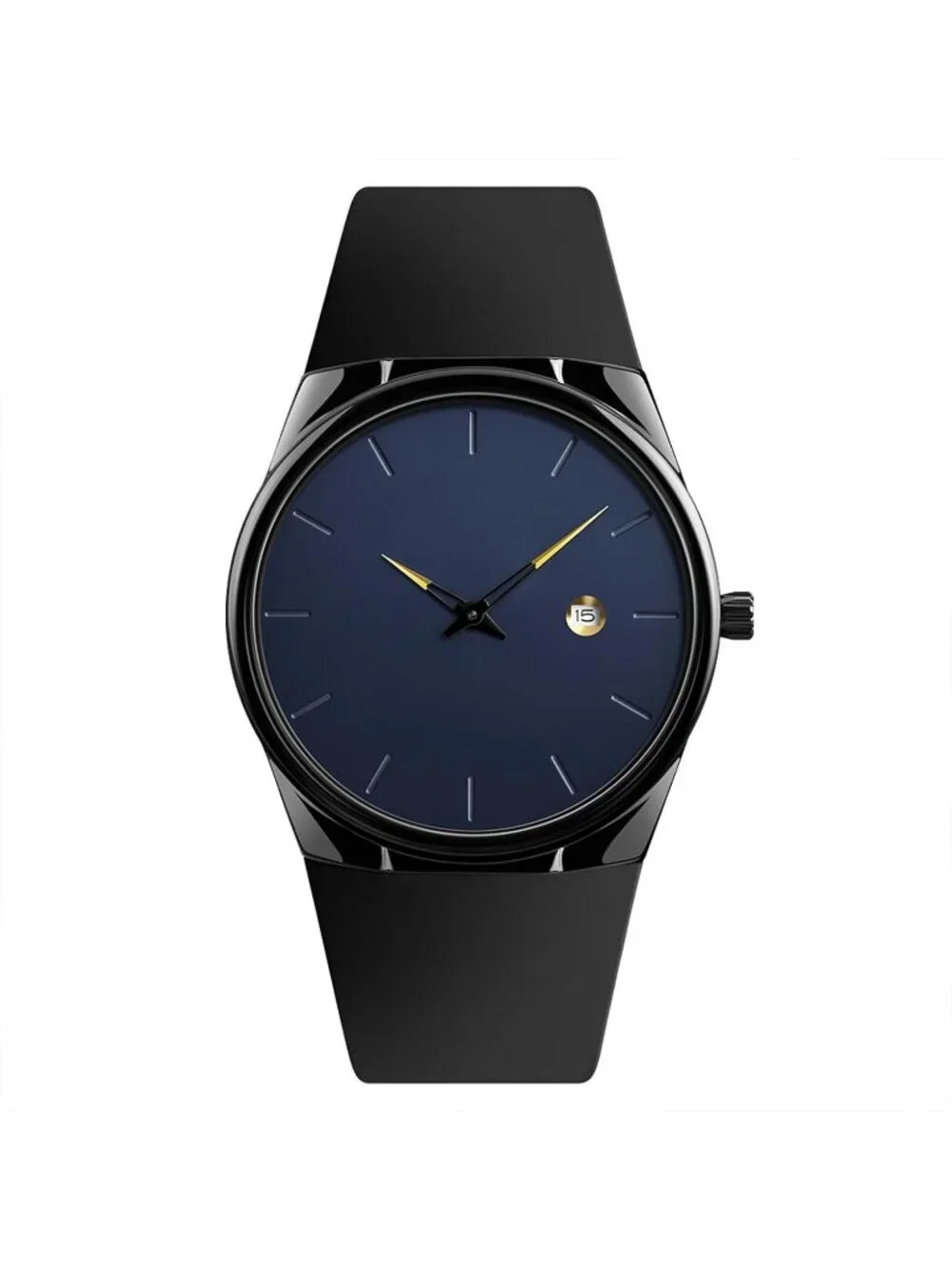 Men's Blue Quartz Casual Silicone Strap 30m Water Resistant Sports Wrist Watch