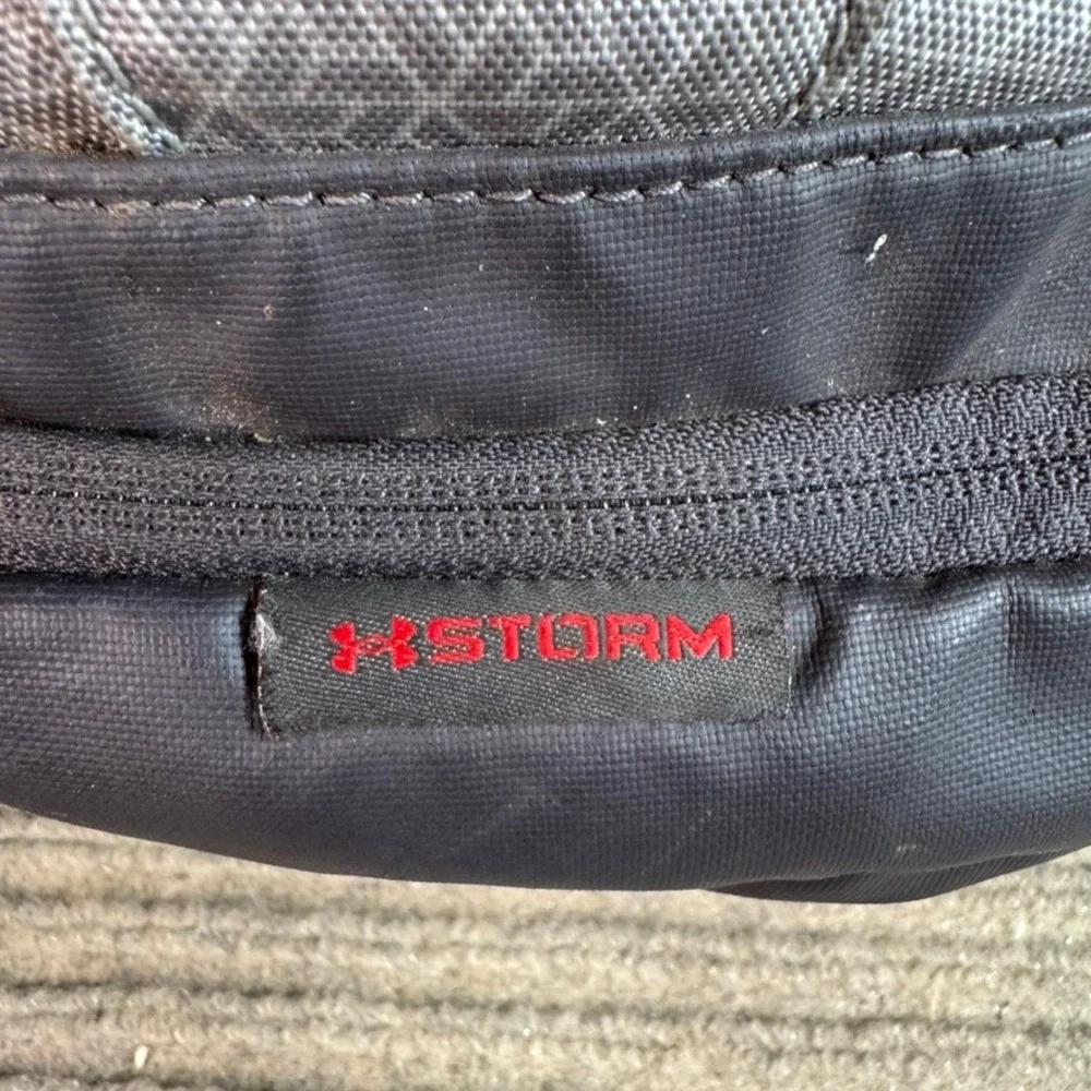 Under Armour Storm Backpack Grey Red Geometric Pattern Laptop Bag Sport Gym