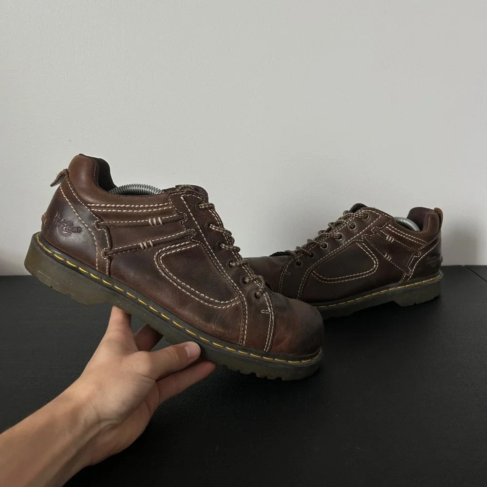 Dr. Martens Anderson Brown Leather Low Top Casual Shoes Oxford Mens 12 AW004