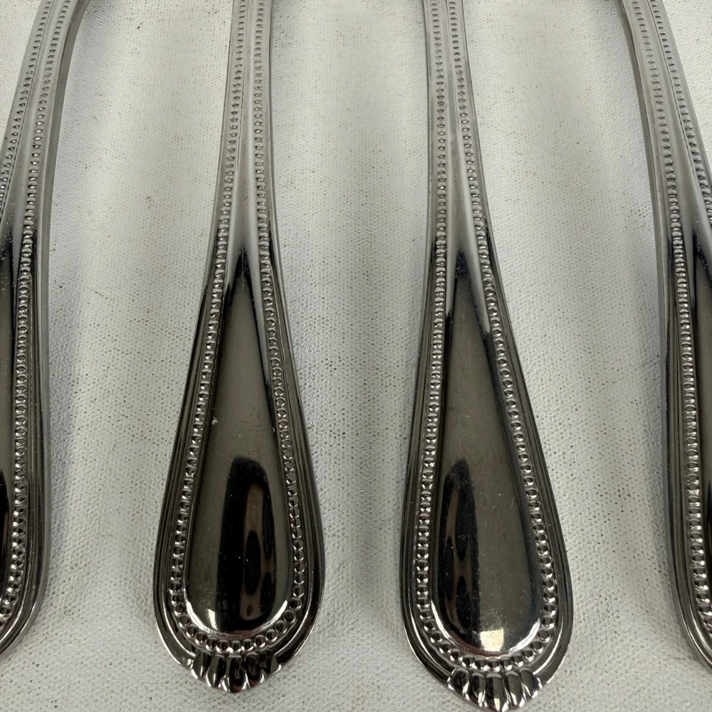 Oneida COUNTESS Stainless Salad Fork Glossy Beaded Silverware Flatware Set 4