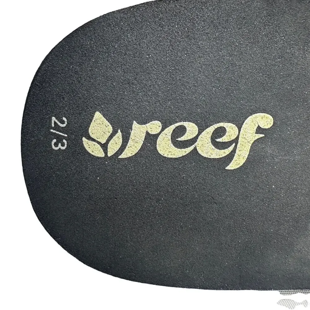 Reef Girls Youth 2 3 Black Silver Glitter Flip Flops Beach Pool Summer Sandals