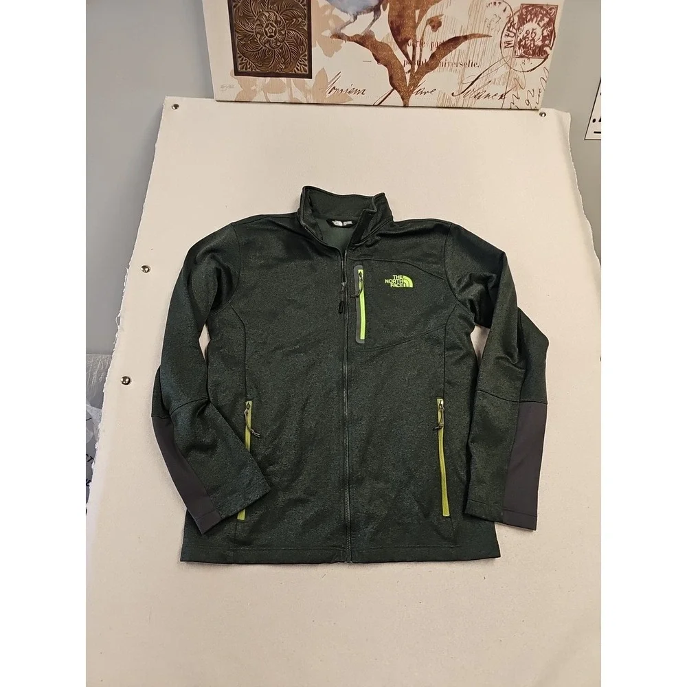 The North Face Mens Full Zip Softshell Jacket Green‎ Heather Lime Green Medium