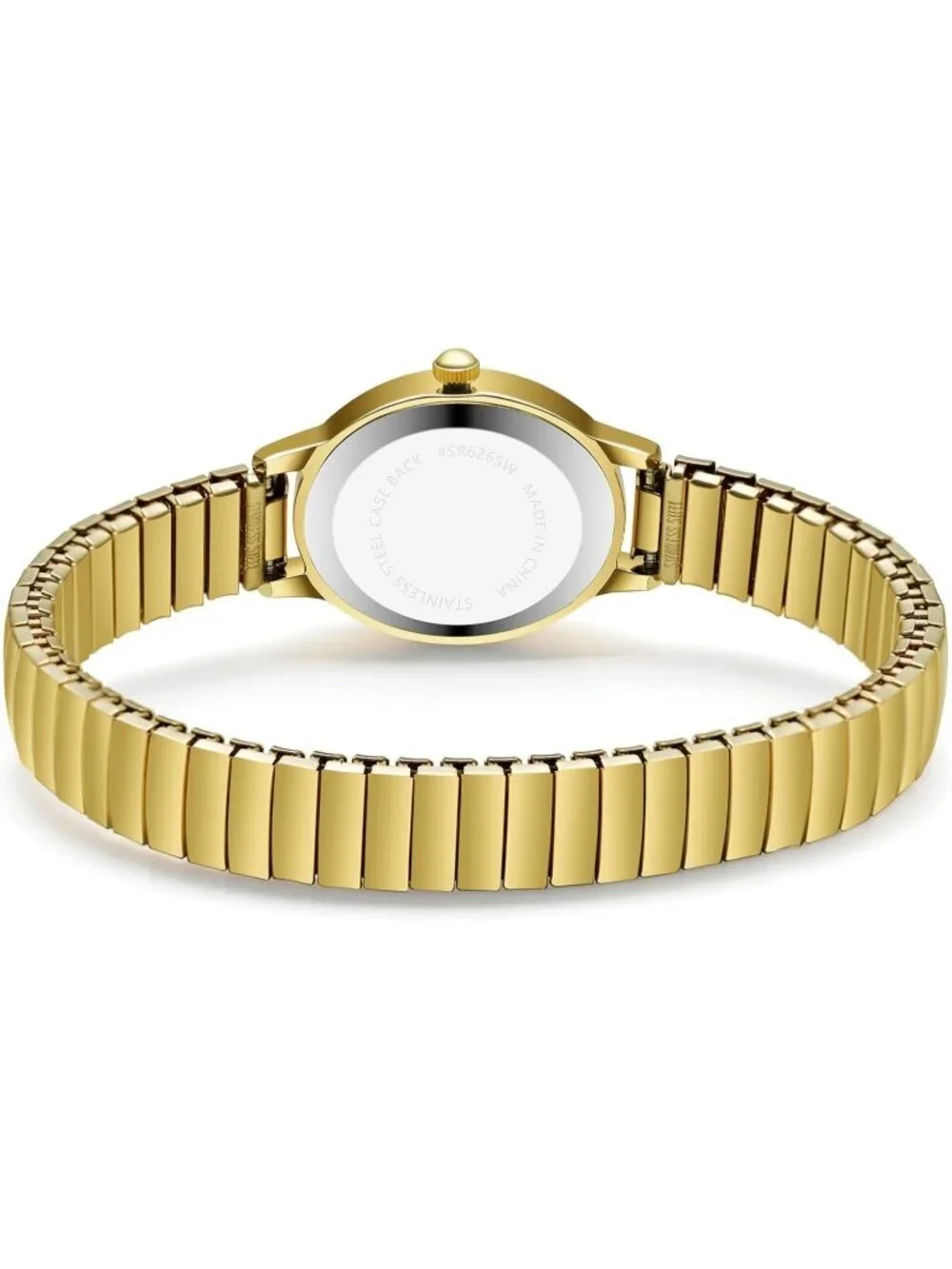 Women's Gold Analog Quartz Alloy Steel Expansion Band Waterproof Wrist Watch