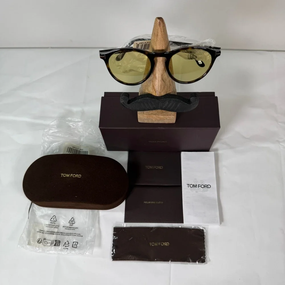 Tom Ford Aurele TF904 52N Dark Havana Photochromic Yellow Lens Sunglasses Italy