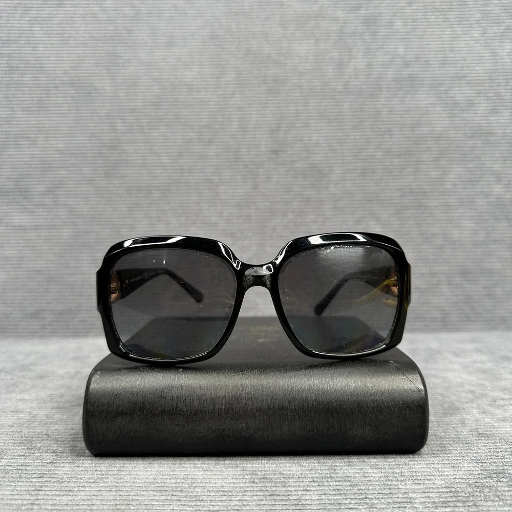Tory Burch TY9027 Black Polarized Square Sunglasses Gold Logo 501T3 59-16-130