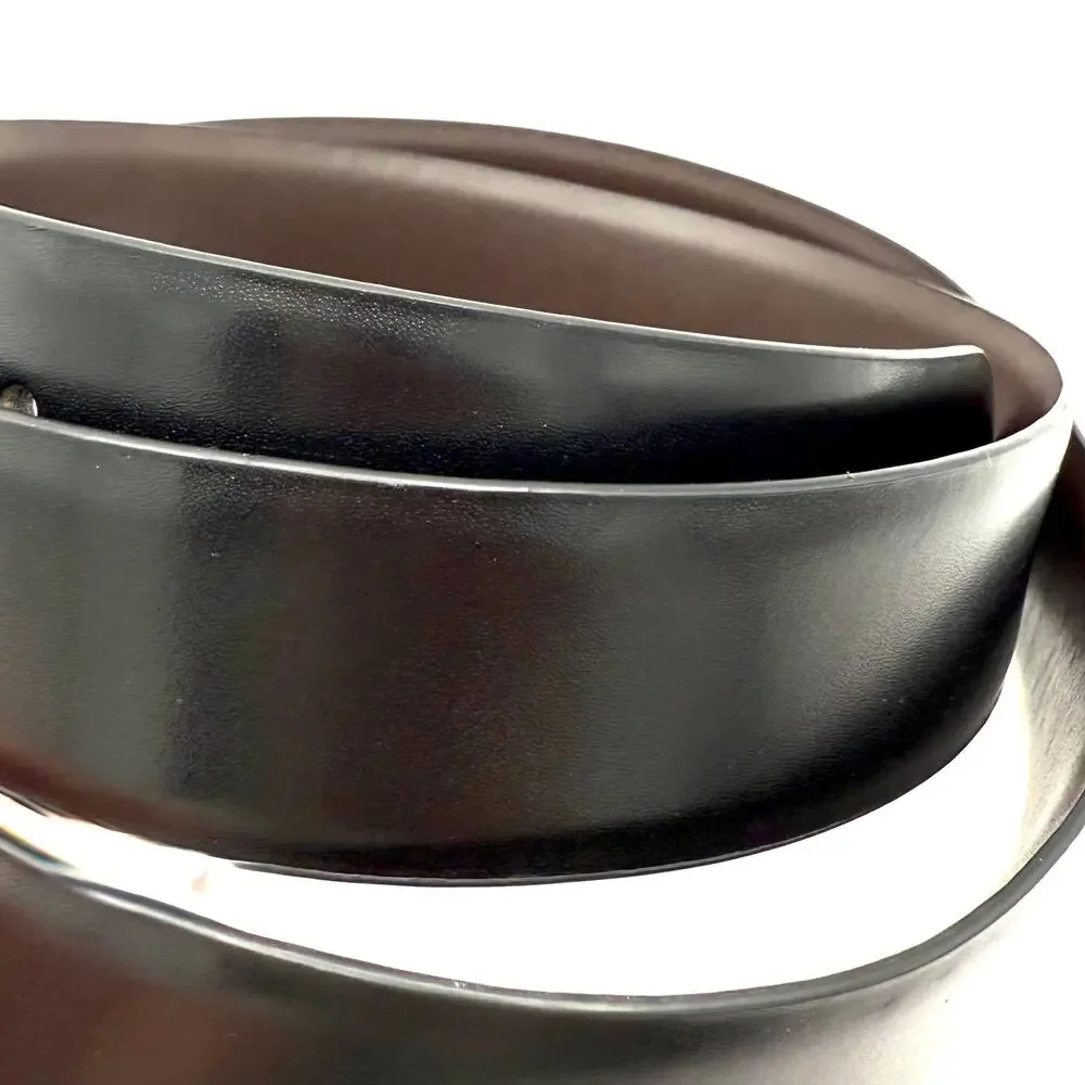 Van Heusen Men's Reversible Black Brown Leather Belt Size 46 Genuine‎ Leather