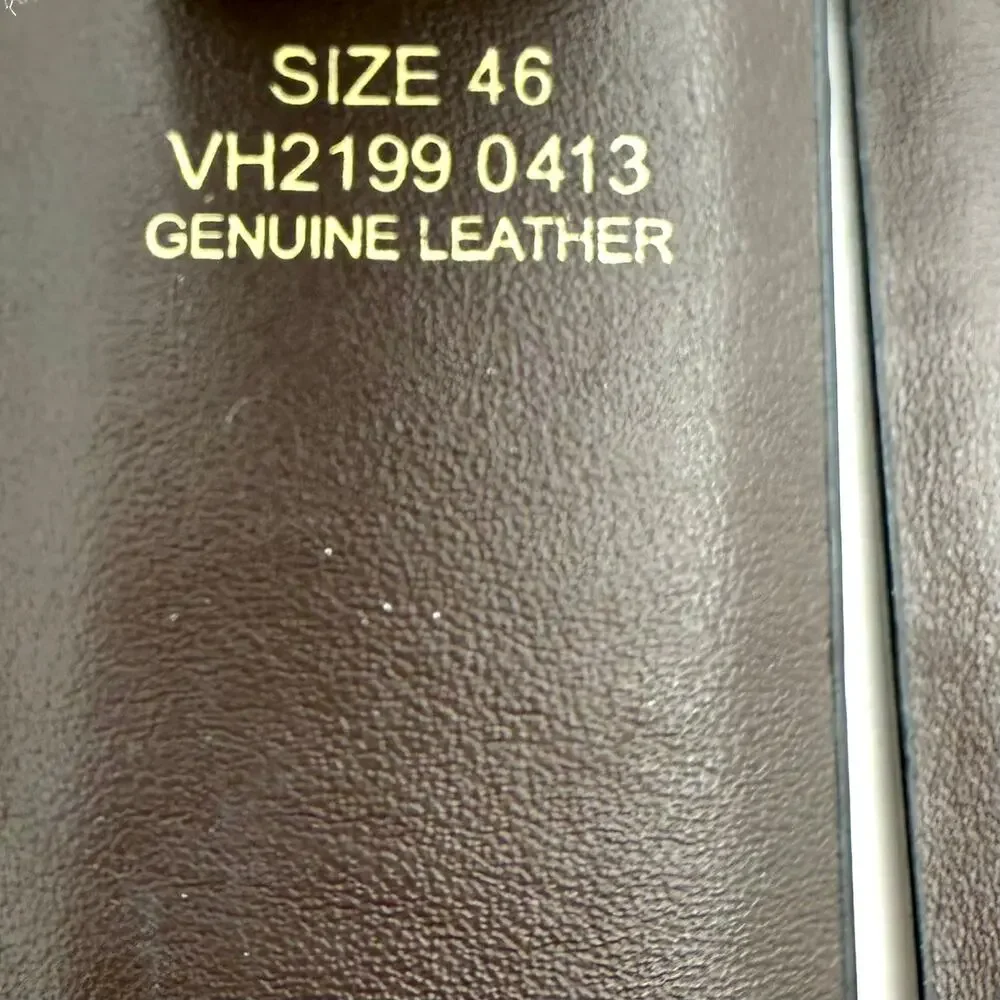 Van Heusen Men's Reversible Black Brown Leather Belt Size 46 Genuine‎ Leather