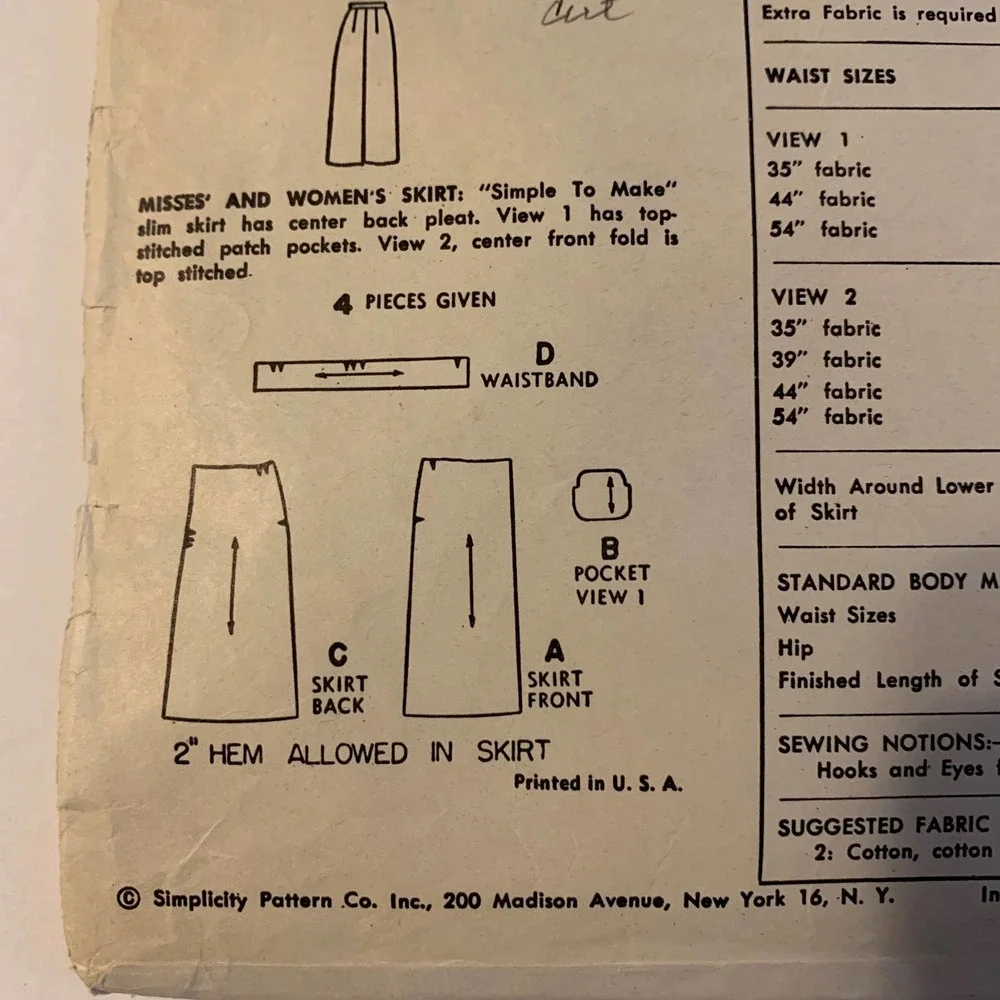 Simplicity vintage 1950