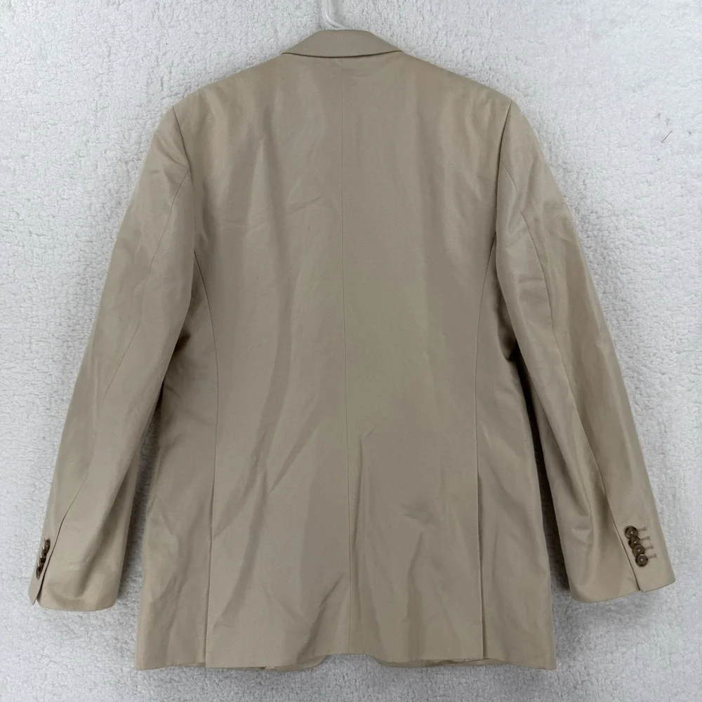 Banana Republic Blazer Mens 40R Beige Cotton Linen 3‎ Button Sport Coat Jacket