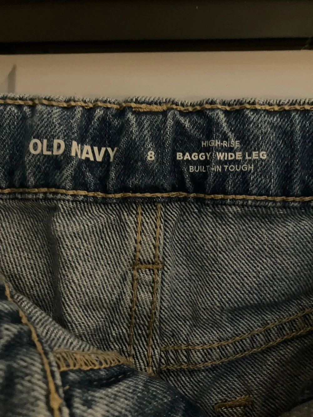 Old Navy Light Wash Ripped Baggy Wide Leg Jeans