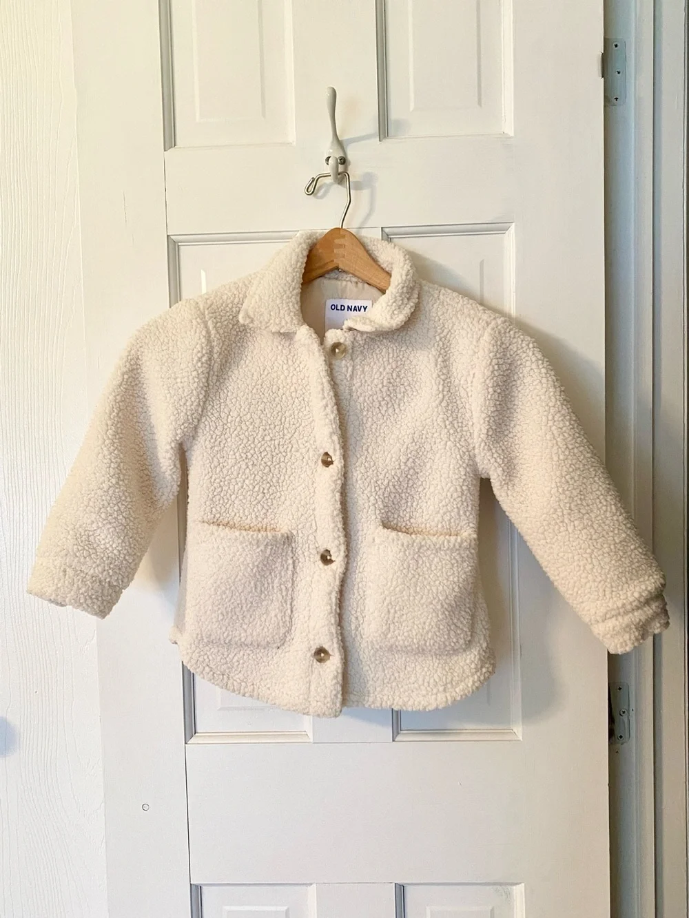 Old Navy Cream Sherpa Button-Up Kids Jacket