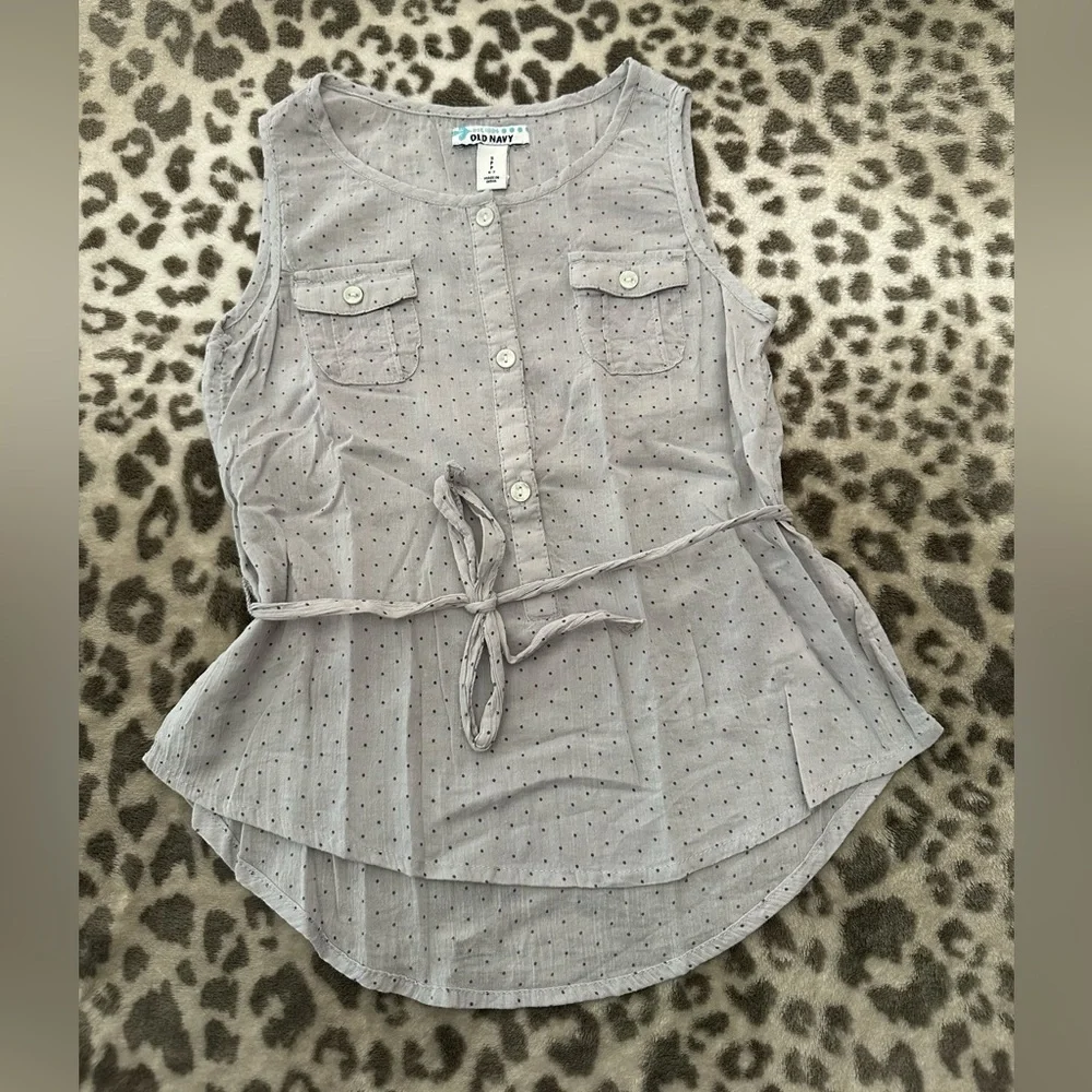 Old Navy Double Pocket Toe Waist Tank in Grey Dot Size  Small 6-7