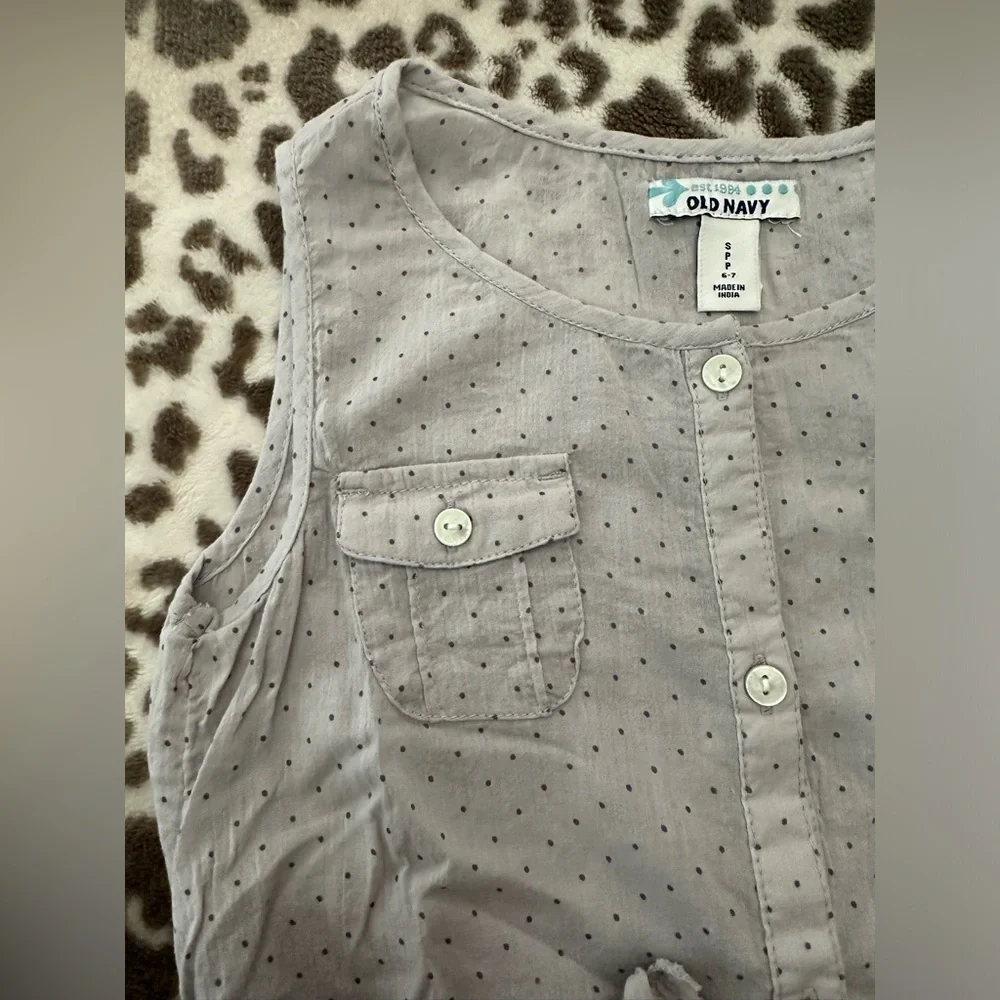 Old Navy Double Pocket Toe Waist Tank in Grey Dot Size  Small 6-7