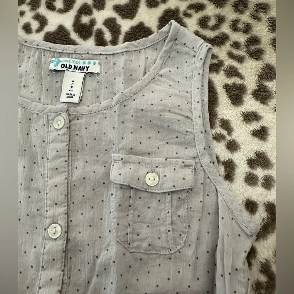 Old Navy Double Pocket Toe Waist Tank in Grey Dot Size  Small 6-7