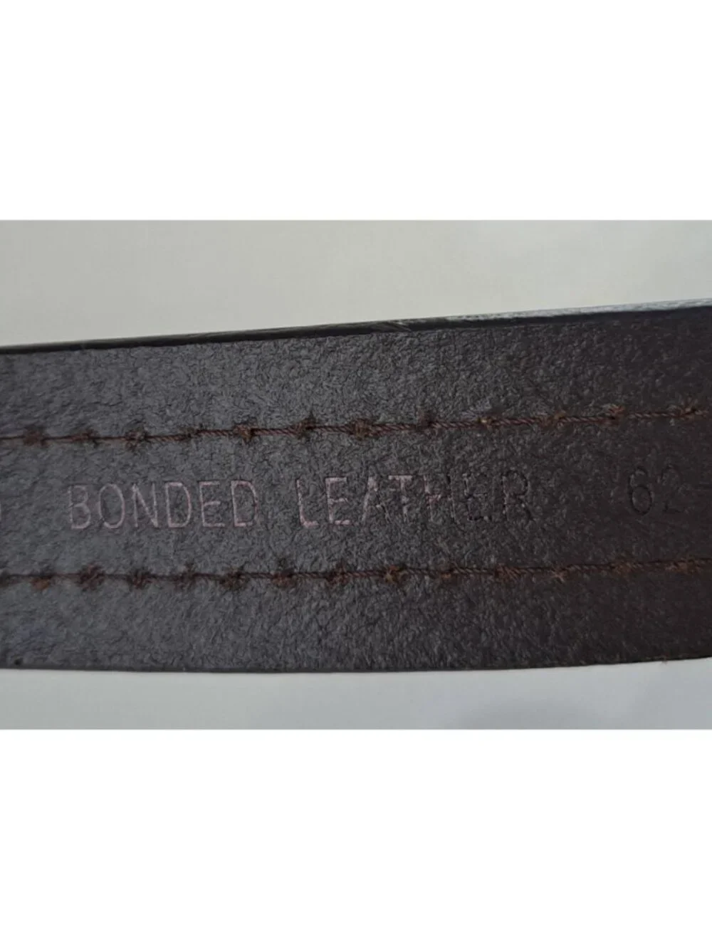 Unbranded Men's 62 Brown Bonded Leather Belt Topstitching