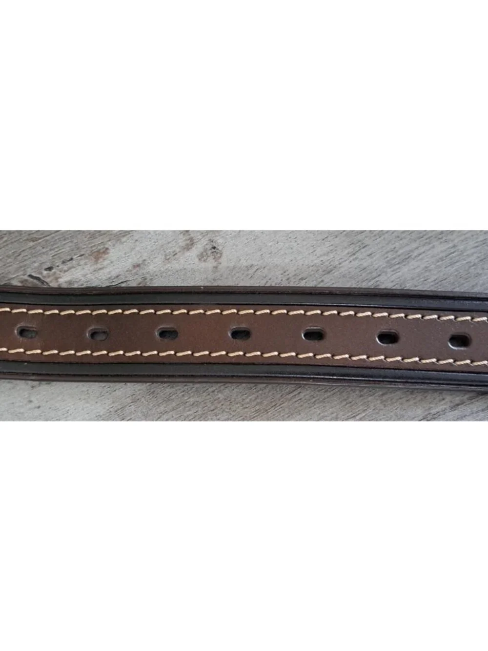 Unbranded Men's 62 Brown Bonded Leather Belt Topstitching