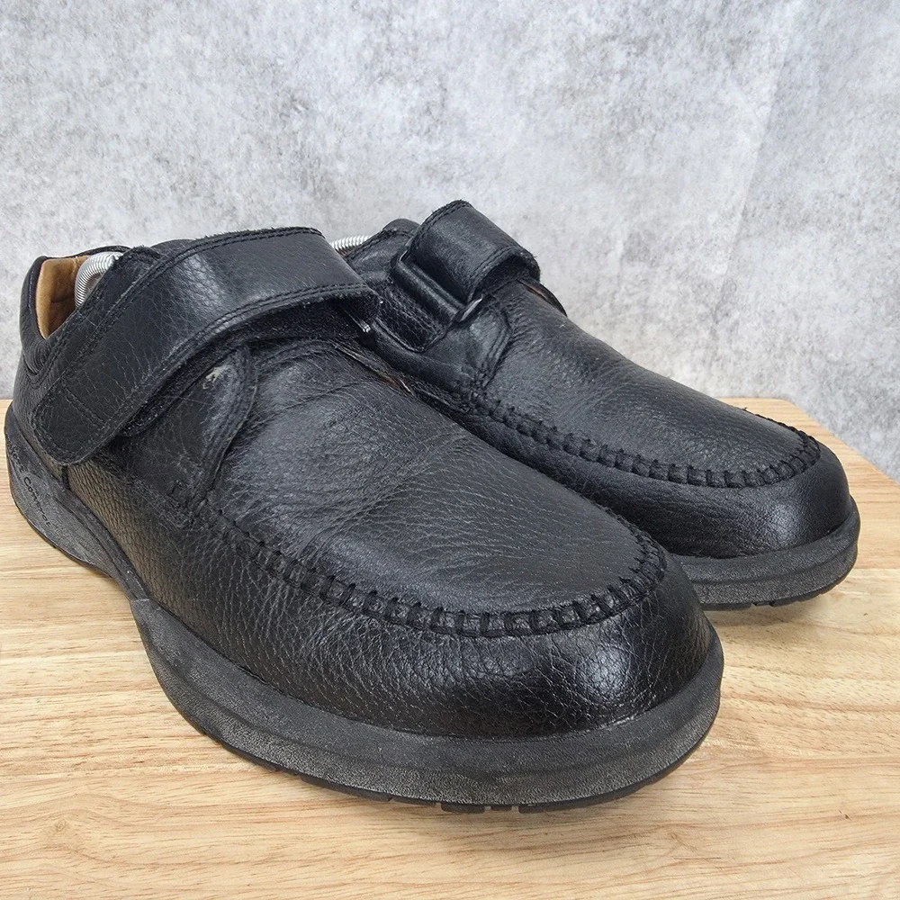Dr Comfort Scott Comfort Shoes Mens 11.5 W Black Leather Strap Diabetic Comfort