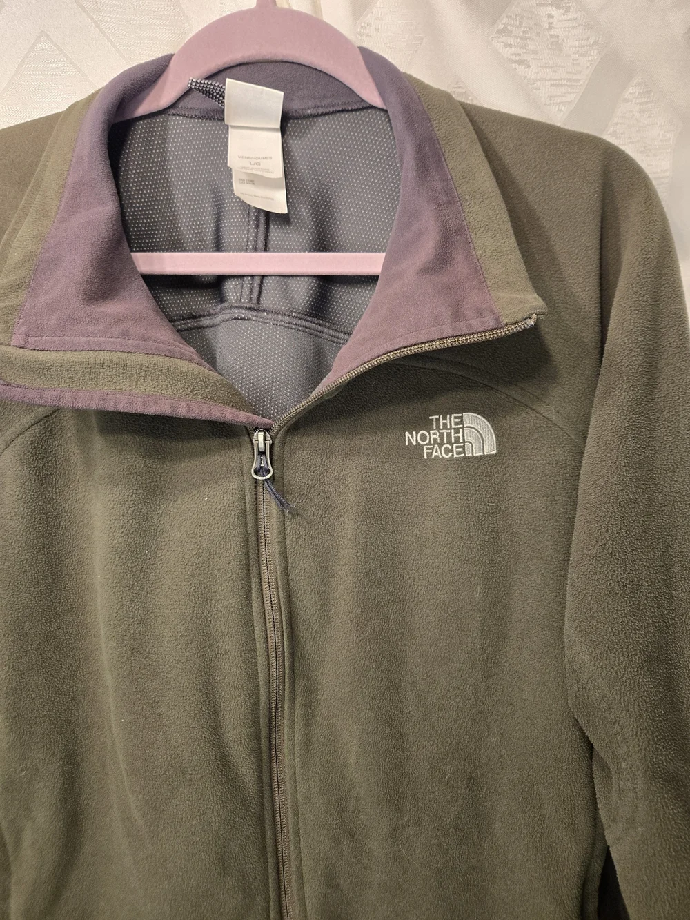The North Face Men's Olive Green Fleece Windwall Jacket Size L