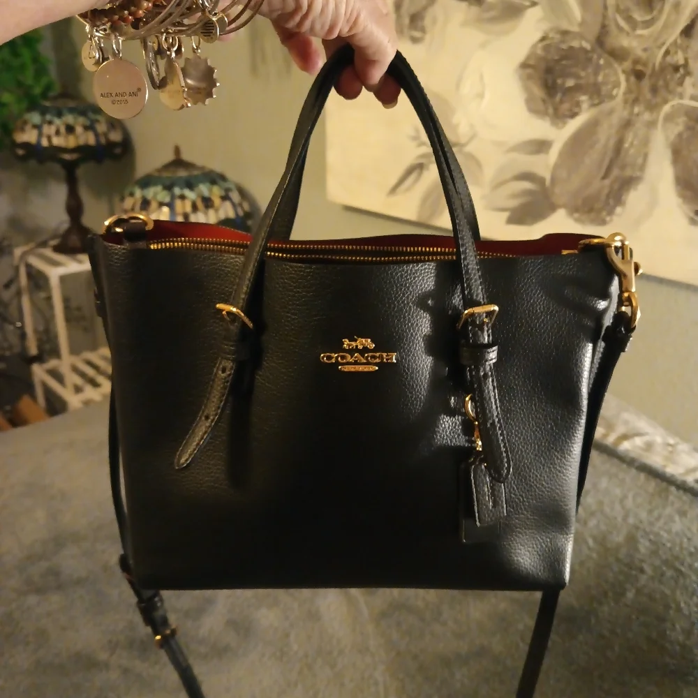 Coach black leather