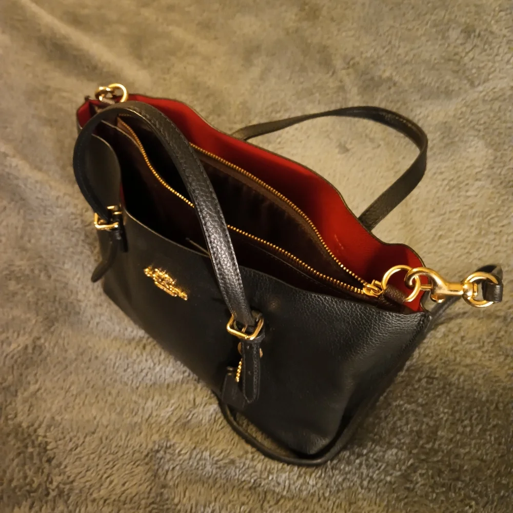 Coach black leather