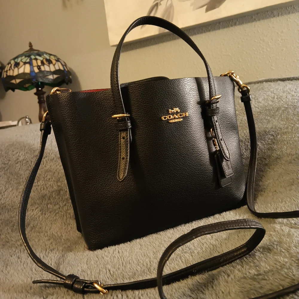 Coach black leather