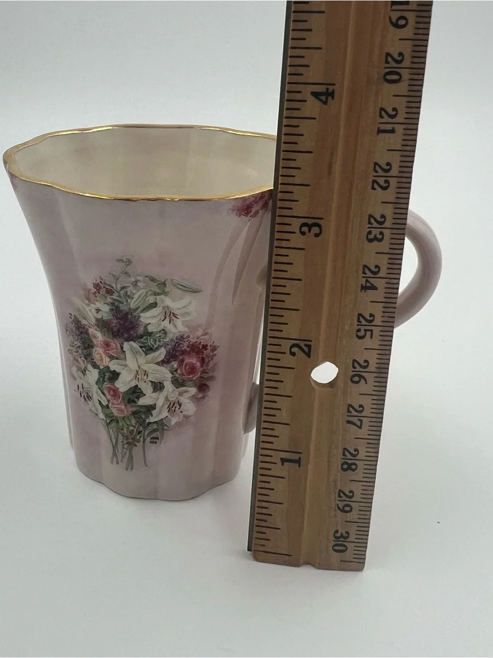 Bradford Editions Lavender Lily Porcelain Cup Saucer Spoon Pink 3pc Set Vintage