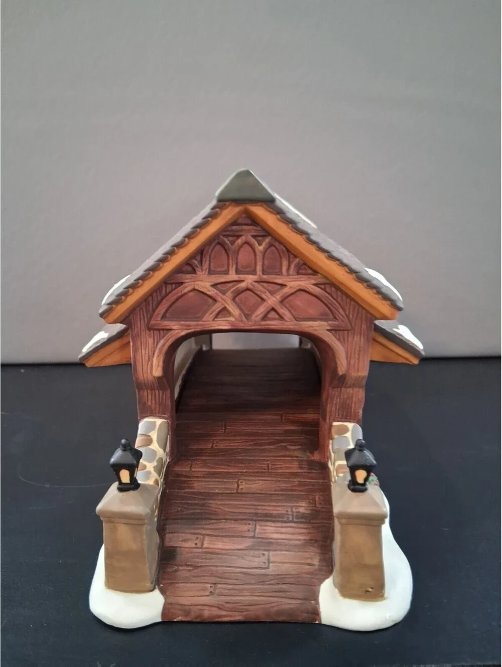 Vintage Heartland Valley Village Porcelain Christmas Bridge