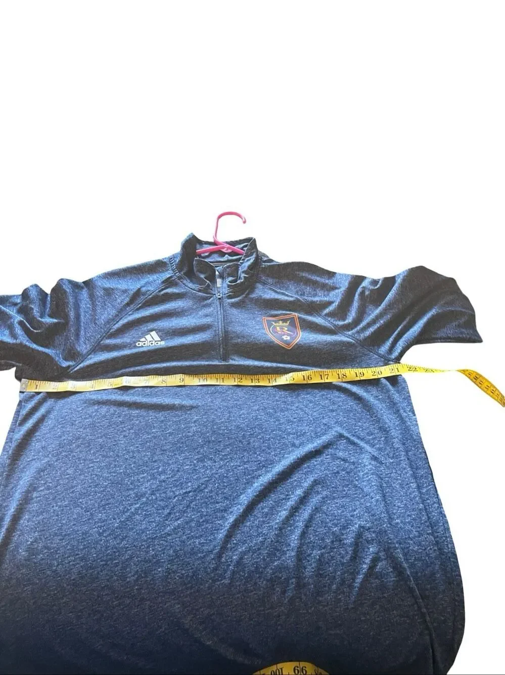 Adidas Mens Blue Real Salt Lake On-Field Quarter Zip Ultimate Tee Shirt Large