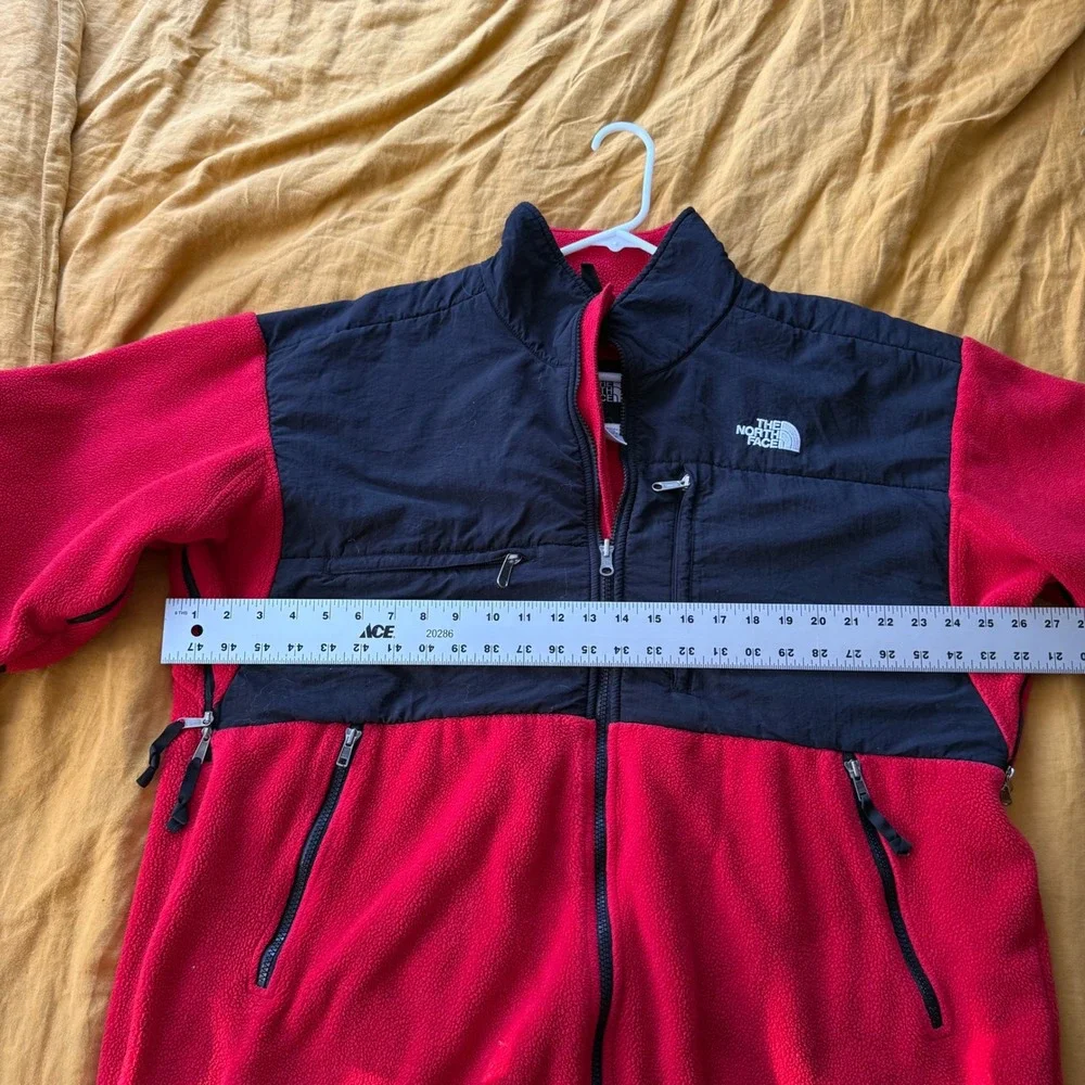 Vintage The North‎ Face Denali Fleece Jacket Mens XL Red Black Colorblock Zip