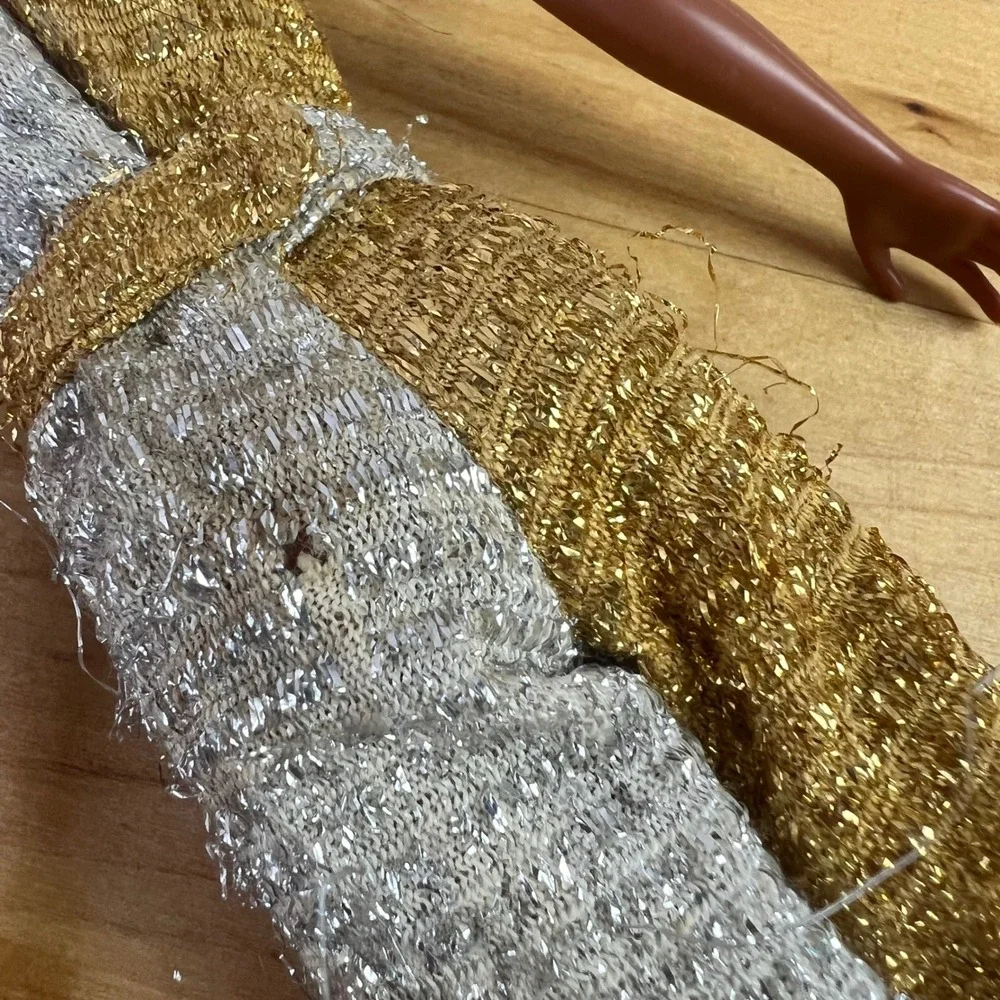 Barbie Talking JULIA Jumpsuit 1969 Gold Silver #1128 Belted Vintage FLAWS