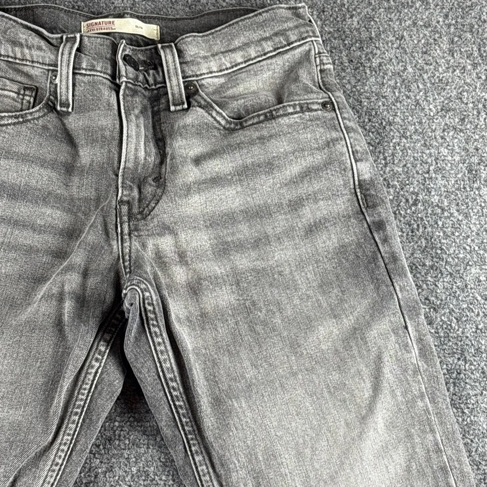 Signature by Levi Strauss & Co. Men's Slim Fit Jeans Grey Charcoal W28 L30 Y2K