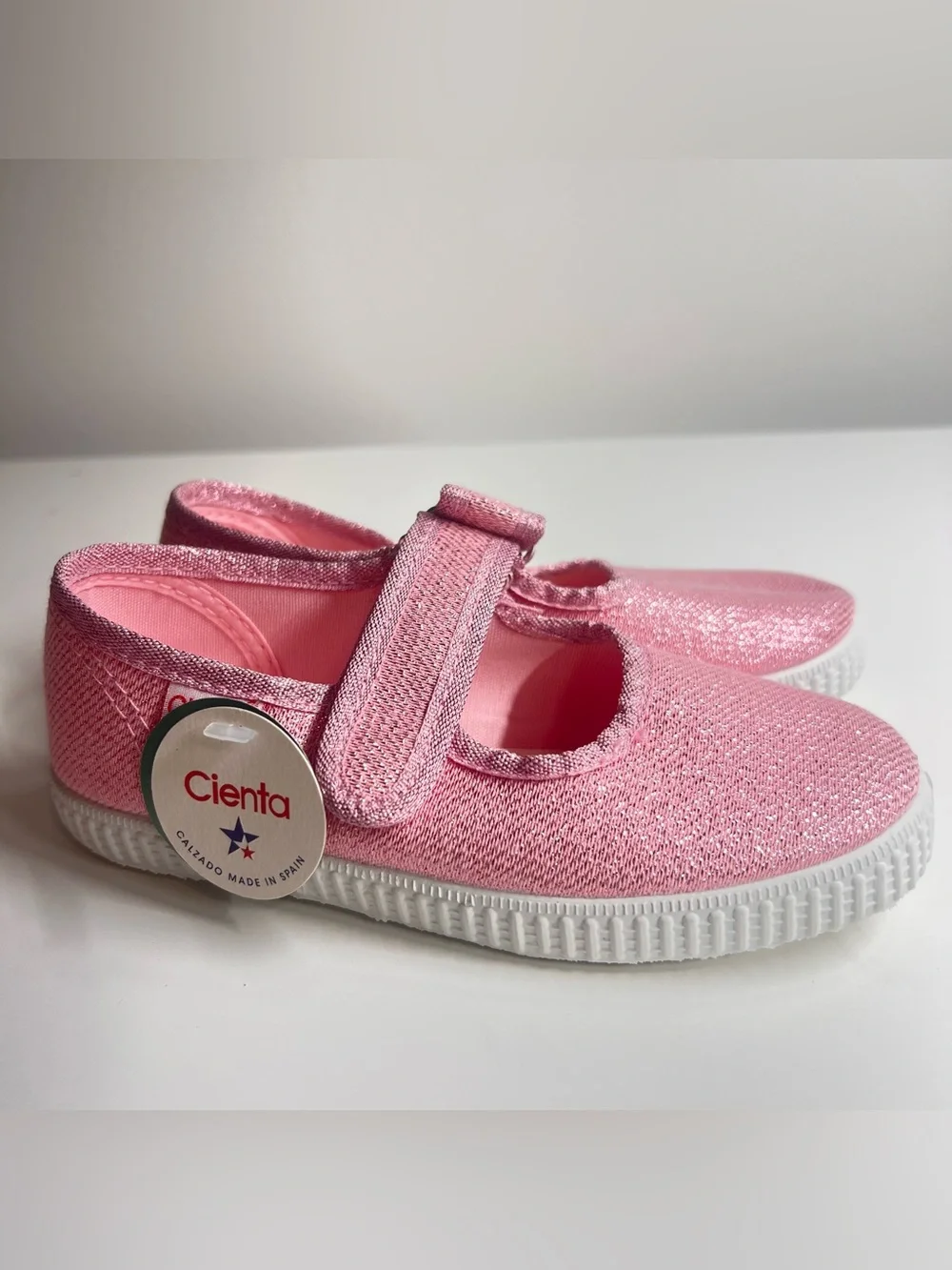 Cienta Girls Pink Glitter Mary Jane Shoes US 11 EU 29 NWT