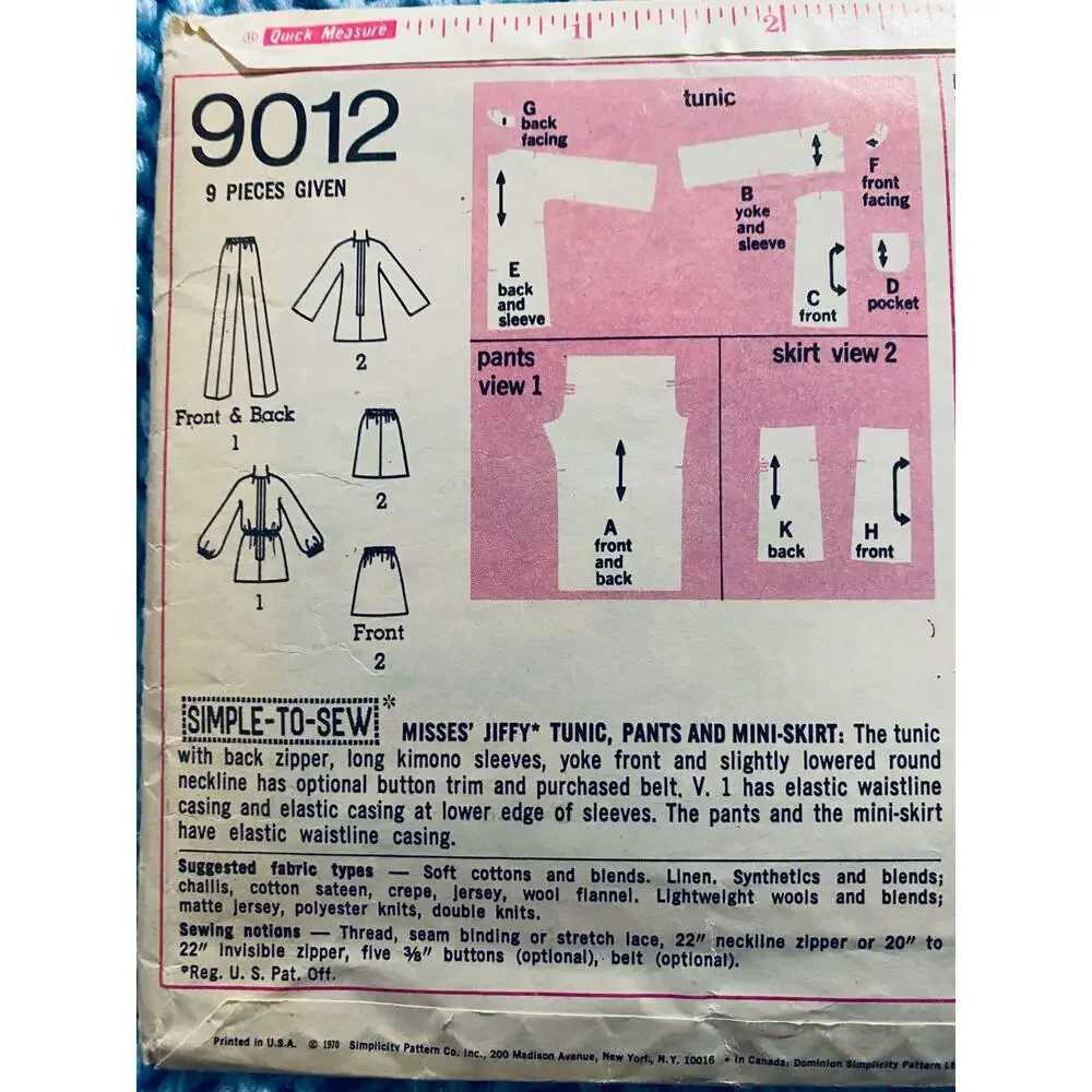 Simplicity 9012 tunic