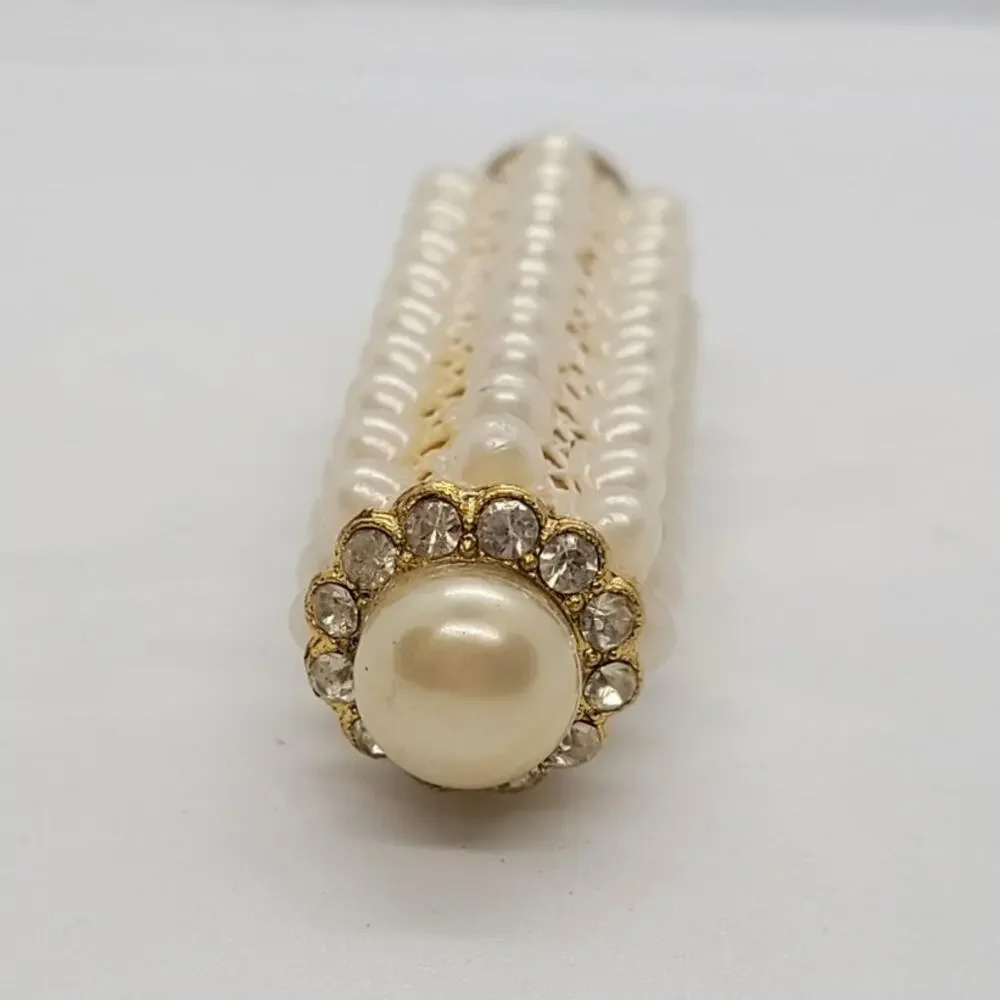 Vintage‎ Faux Pearl Rhinestone Purse Pen Glam Vanity Accessory Elegant Gift