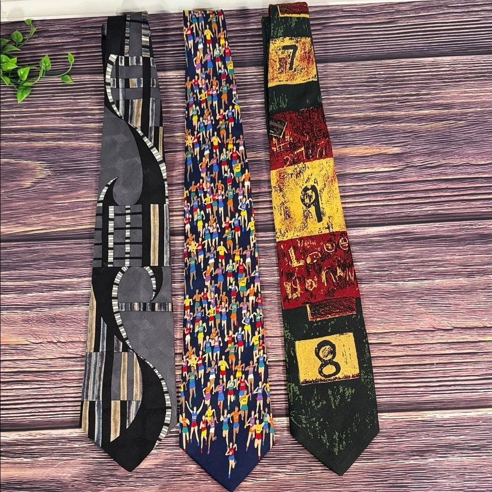 Alynn Zylos and XMI Silk Set of 3 Men's Ties. Marathon‎ Vintage and 325 Series