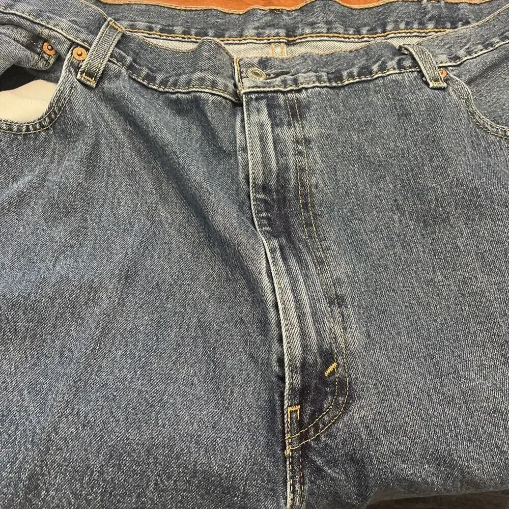 Levis 550 Jeans 48x30 Mens Blue Denim Straight Leg Relaxed Fit Casual‎ Dark Wash